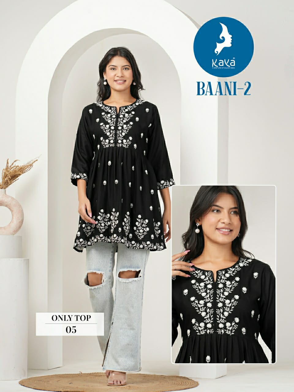 Baani 2 By Kaya Rayon Designer Short Ladies Top Wholesale Market In Surat